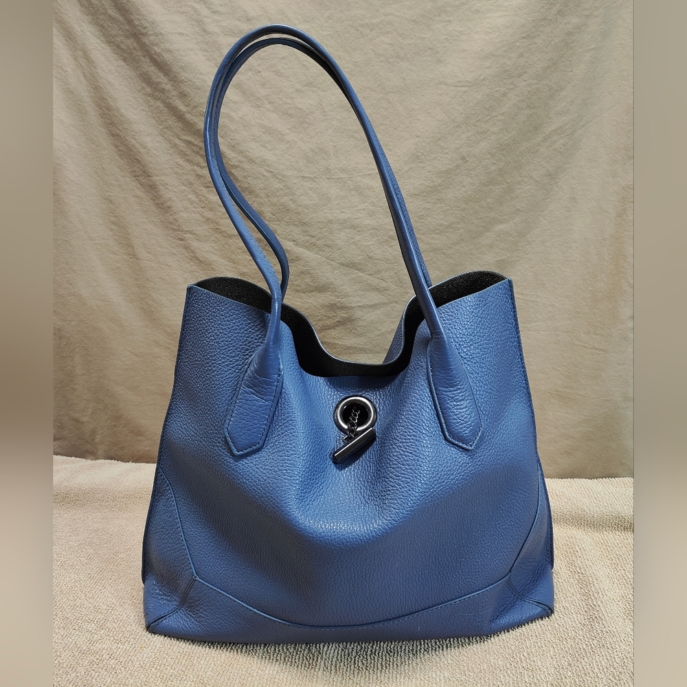 Botkier New York Waverly Blue Leather Tote Bag Purse